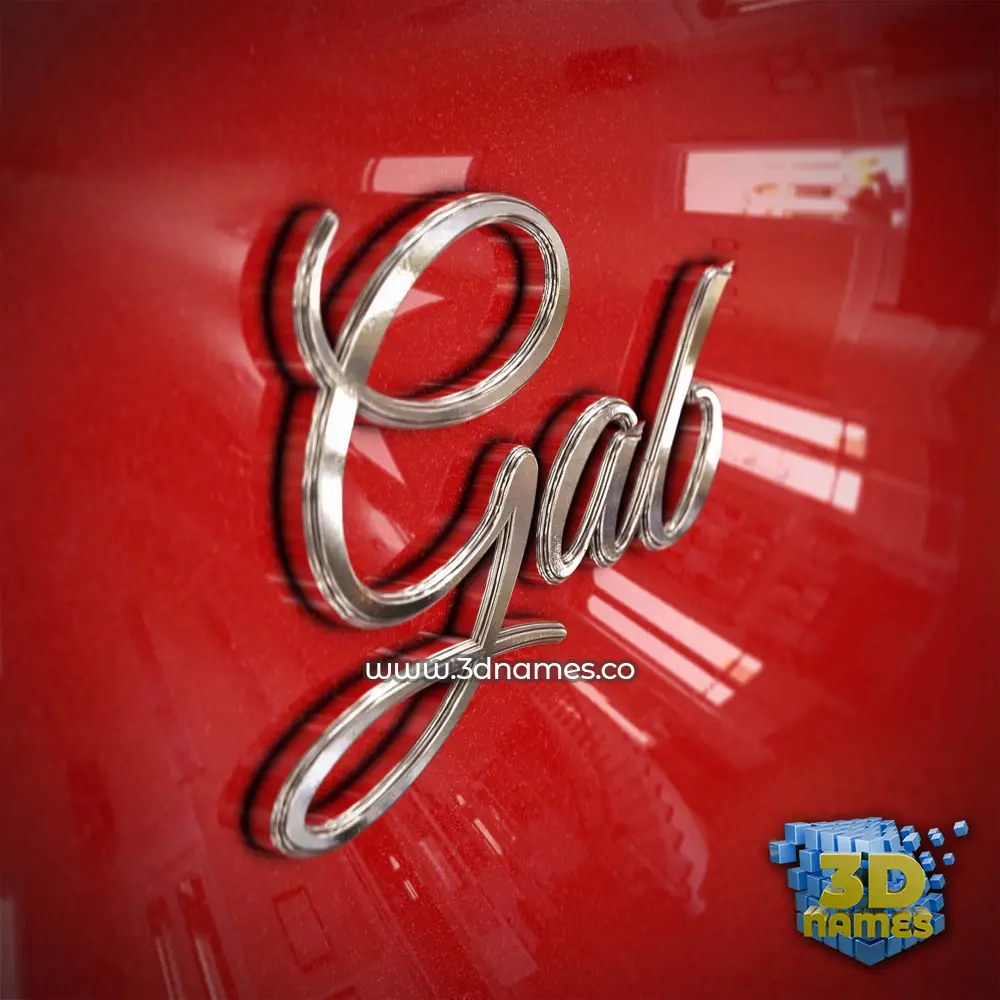 gab in Car Paint style - 3D name wallpaper