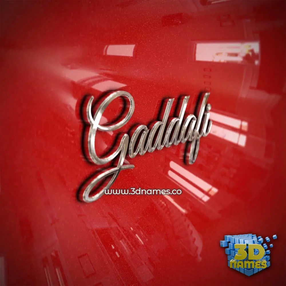 gaddafi in Car Paint style - 3D name wallpaper