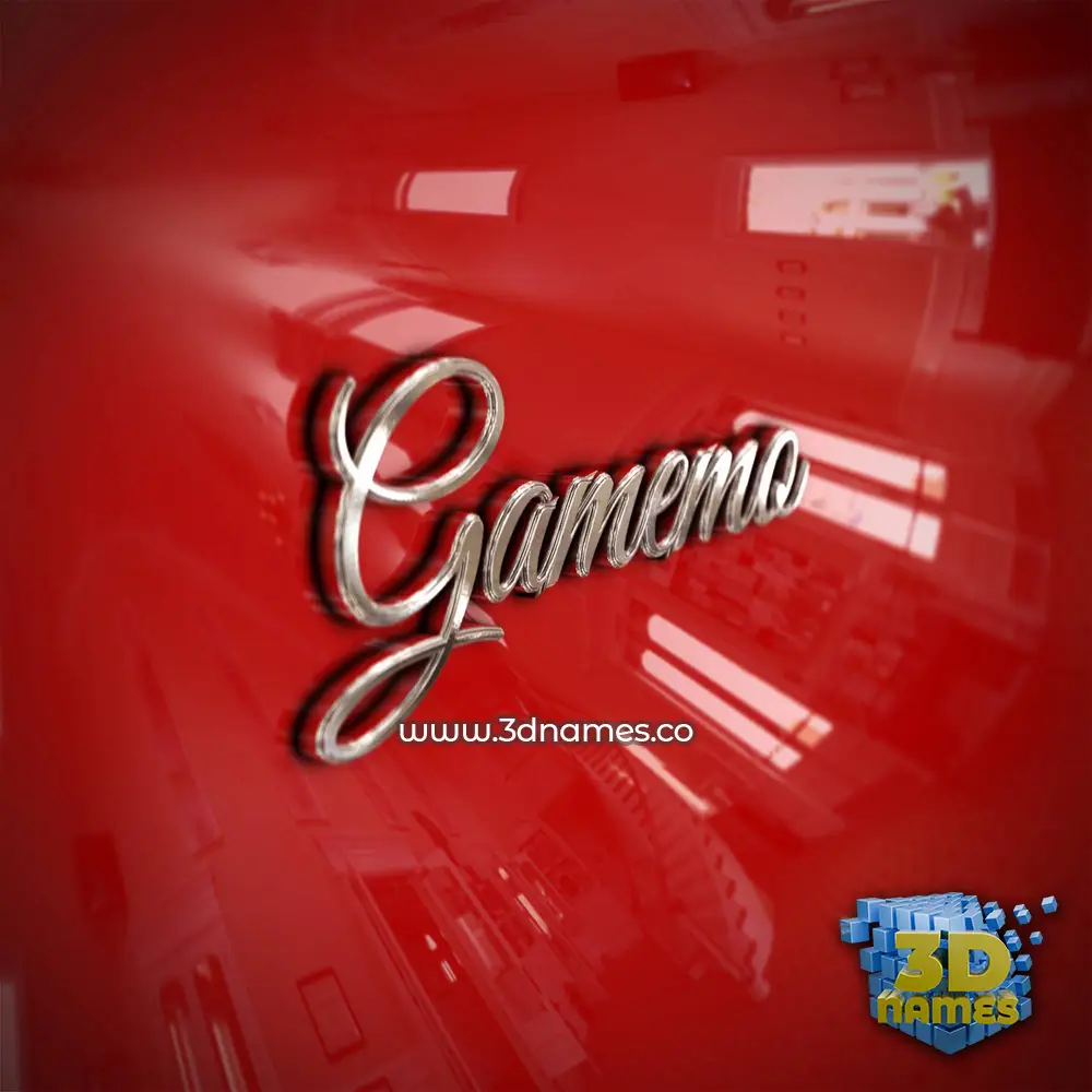 gamemo in Car Paint style - 3D name wallpaper