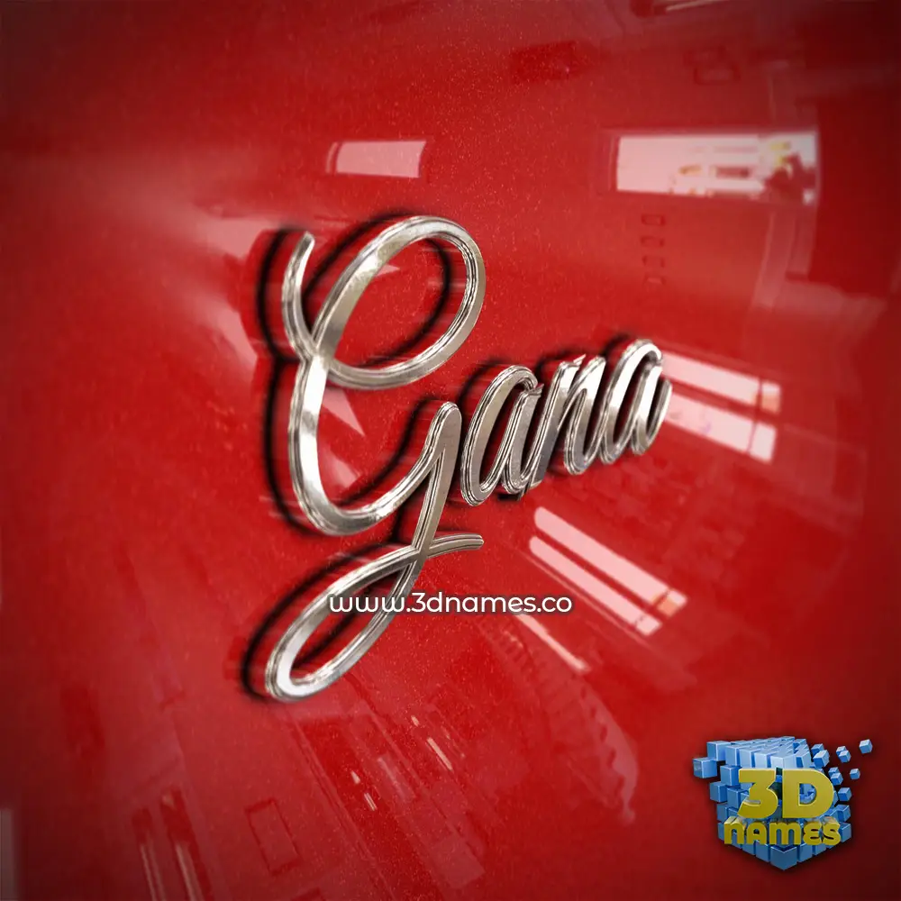gana in Car Paint style - 3D name wallpaper