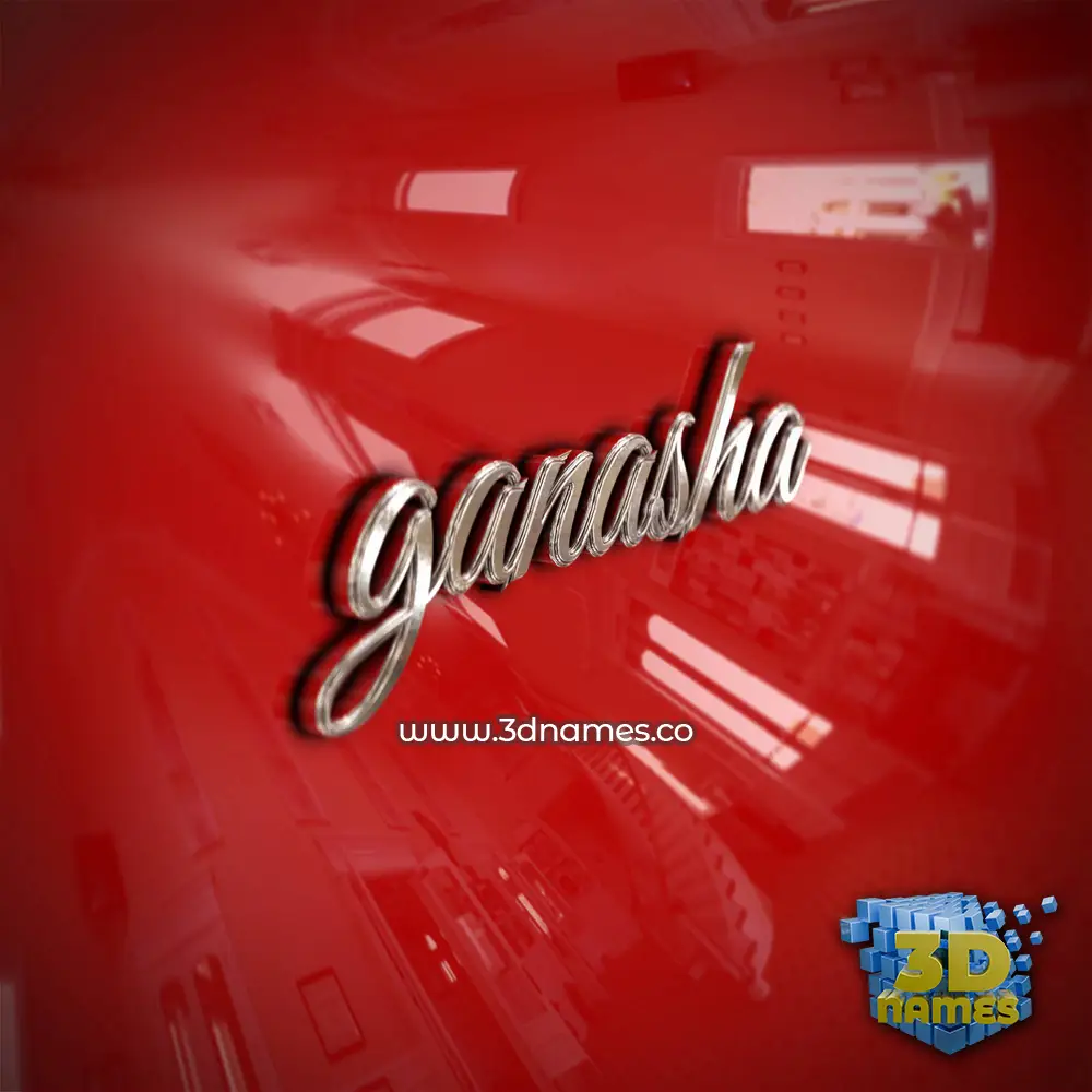 ganasha in Car Paint style - 3D name wallpaper