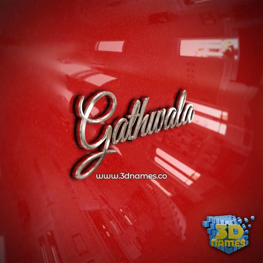 gathwala in Car Paint style - 3D name wallpaper