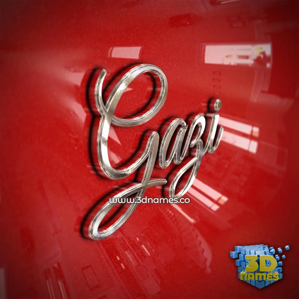 gazi in Car Paint style - 3D name wallpaper