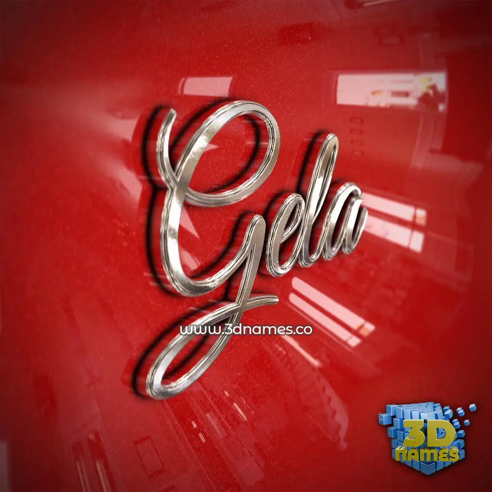 gela in Car Paint style - 3D name wallpaper