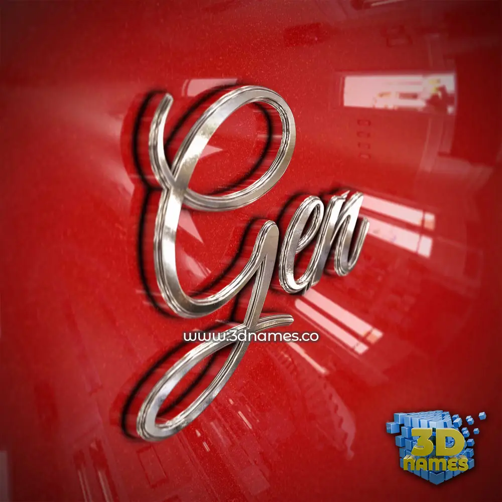 gen in Car Paint style - 3D name wallpaper