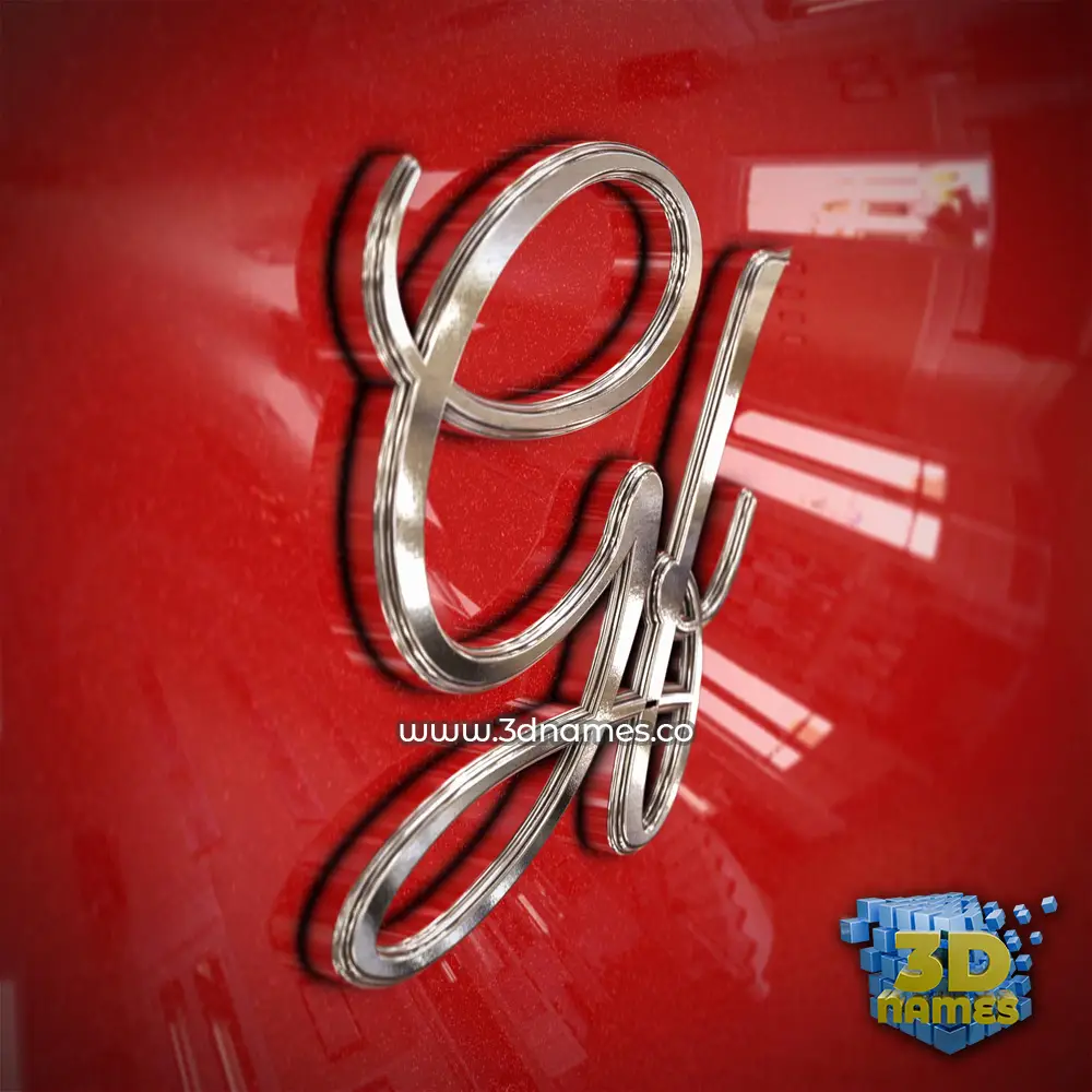 gf in Car Paint style - 3D name wallpaper