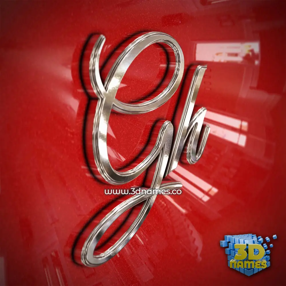 gh in Car Paint style - 3D name wallpaper