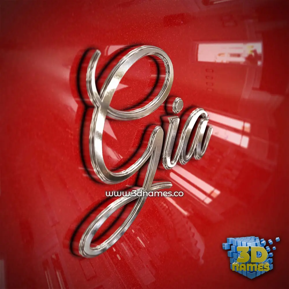 gia in Car Paint style - 3D name wallpaper