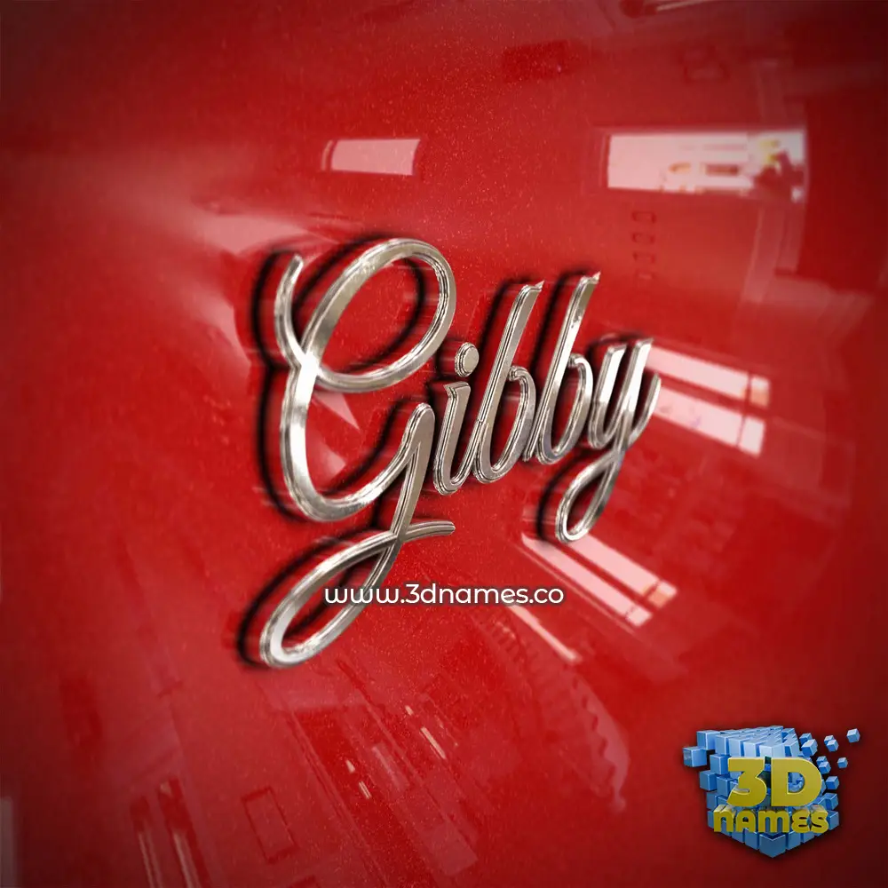 gibby in Car Paint style - 3D name wallpaper
