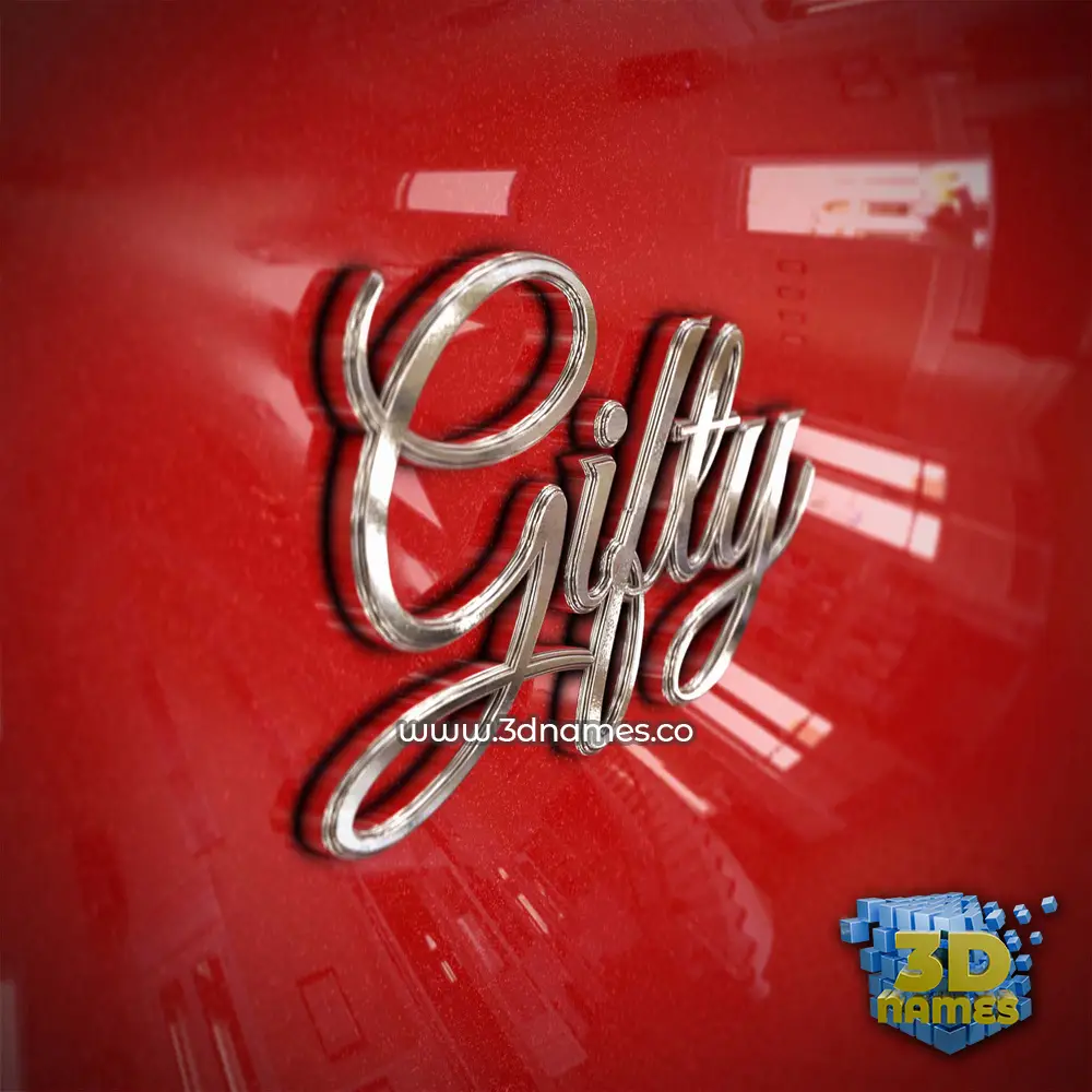 gifty in Car Paint style - 3D name wallpaper