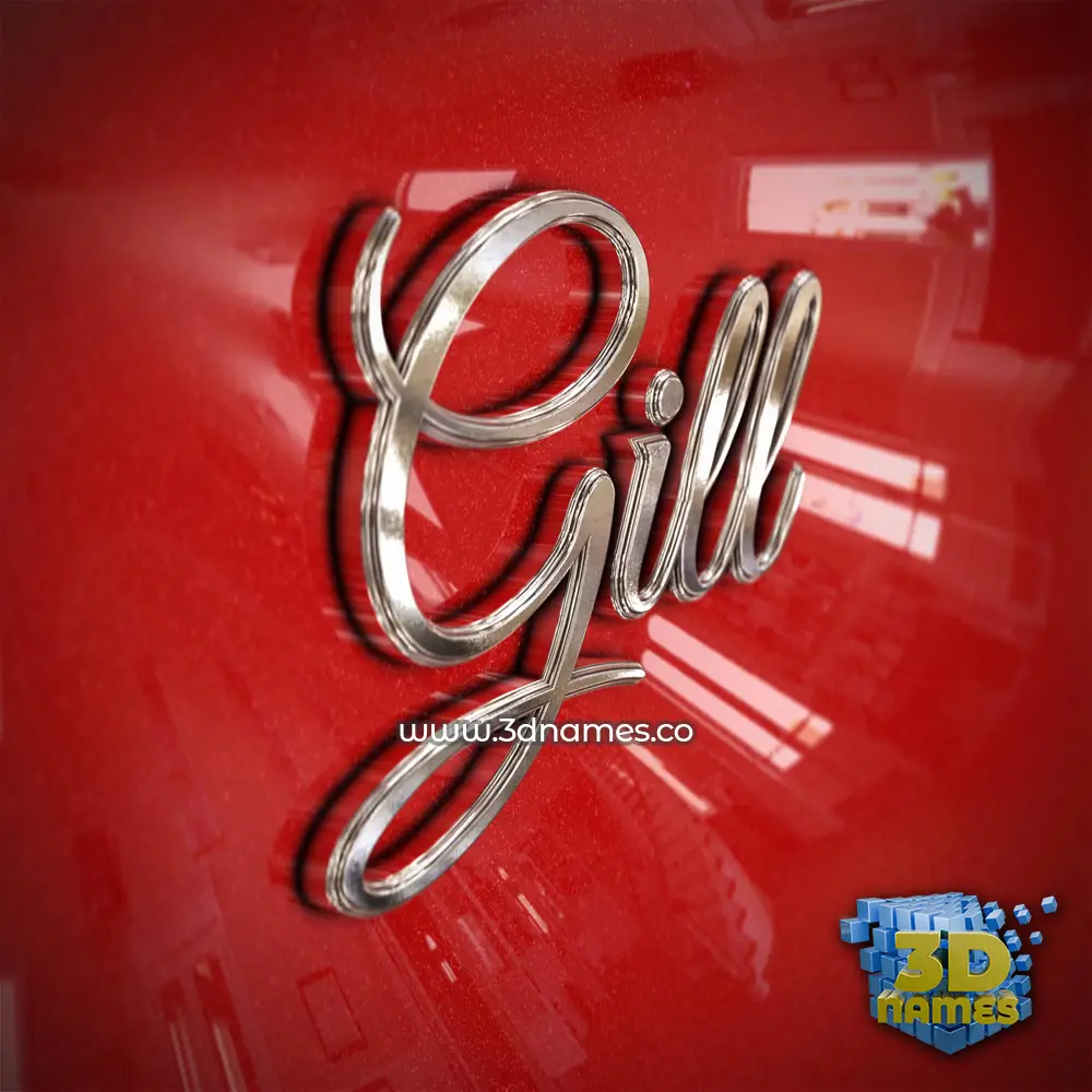 gill in Car Paint style - 3D name wallpaper