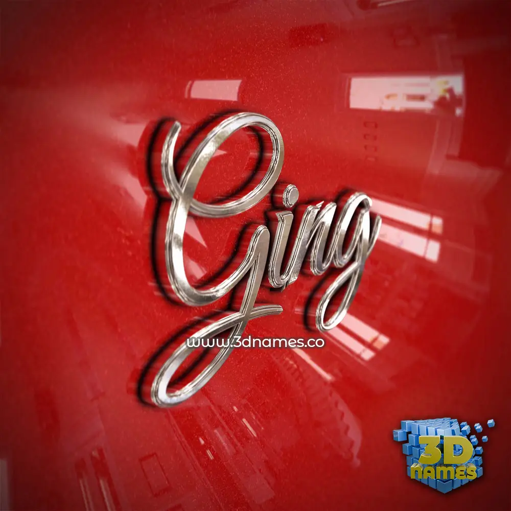 ging in Car Paint style - 3D name wallpaper