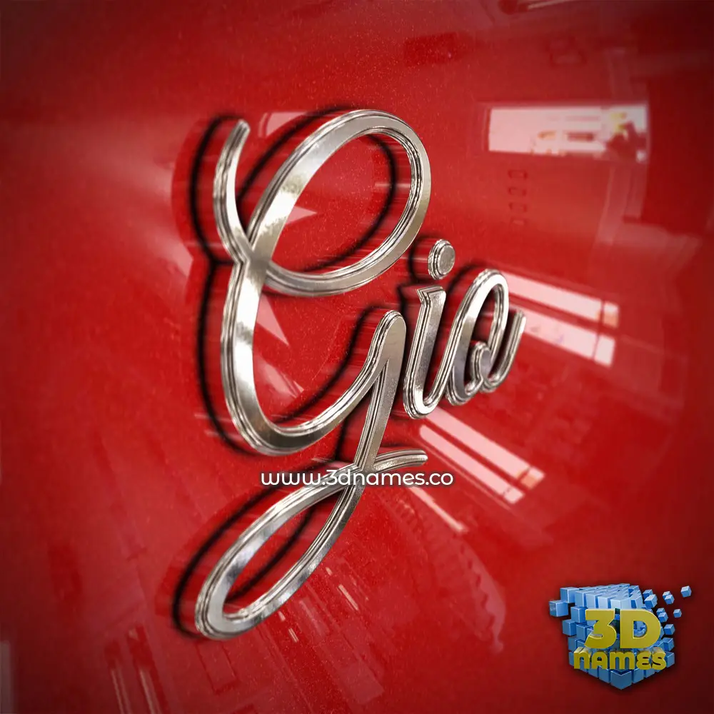 gio in Car Paint style - 3D name wallpaper