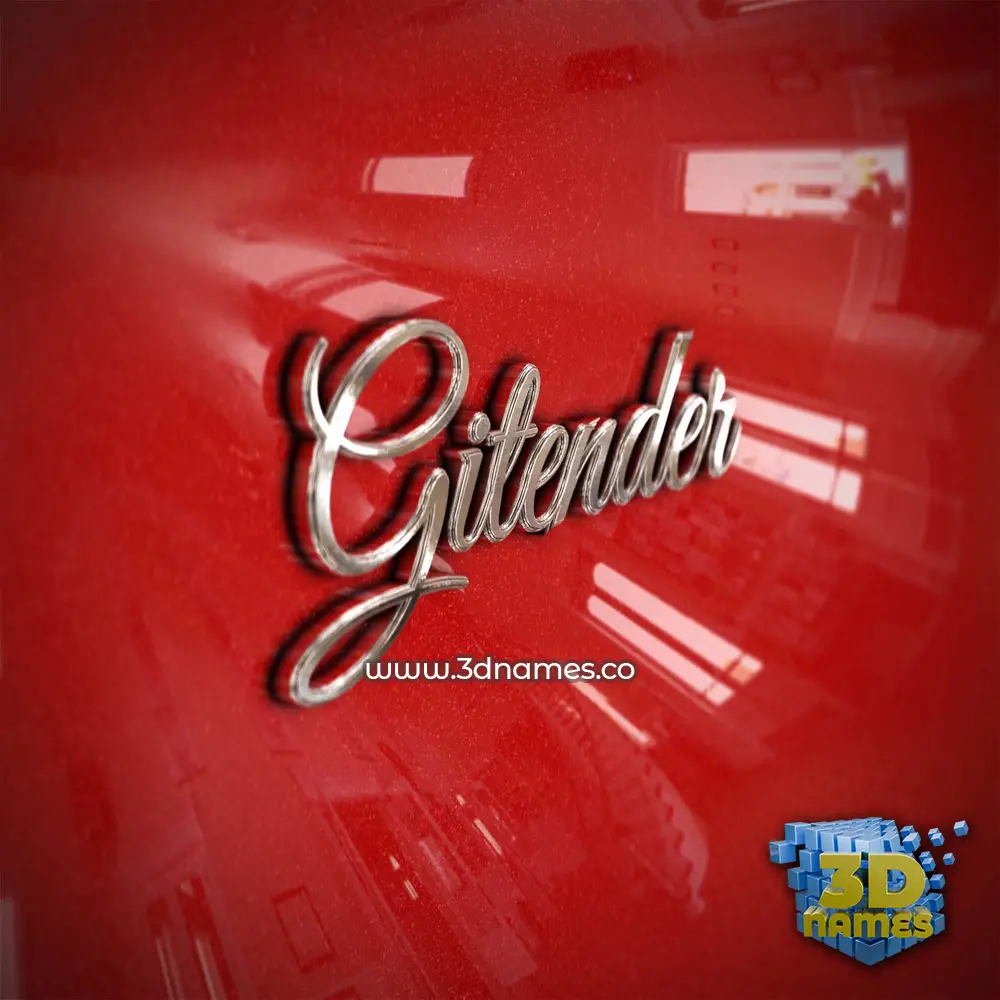 gitender in Car Paint style - 3D name wallpaper
