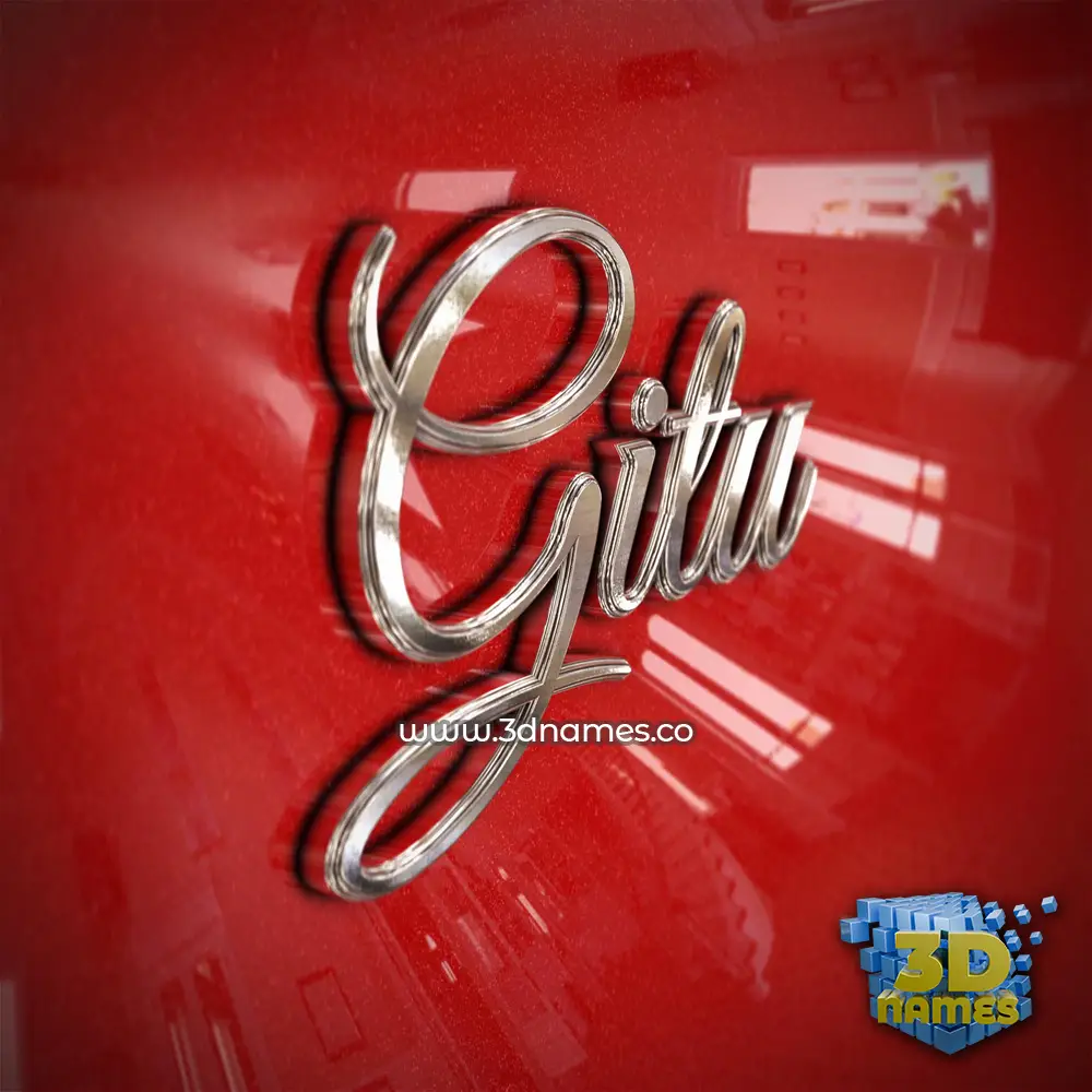 gitu in Car Paint style - 3D name wallpaper
