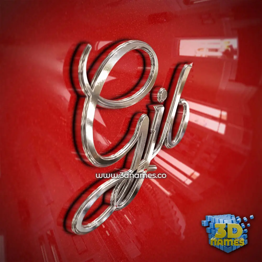 gjb in Car Paint style - 3D name wallpaper
