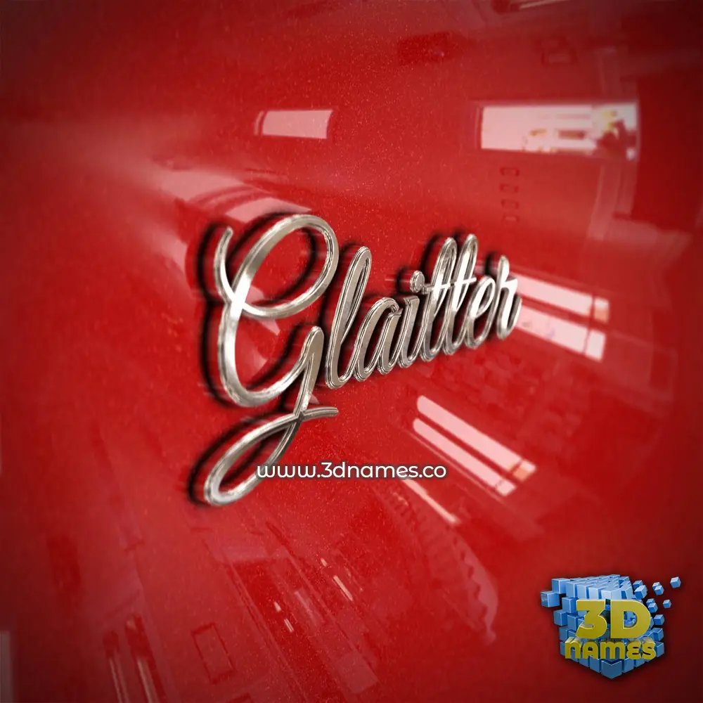 glaitter in Car Paint style - 3D name wallpaper