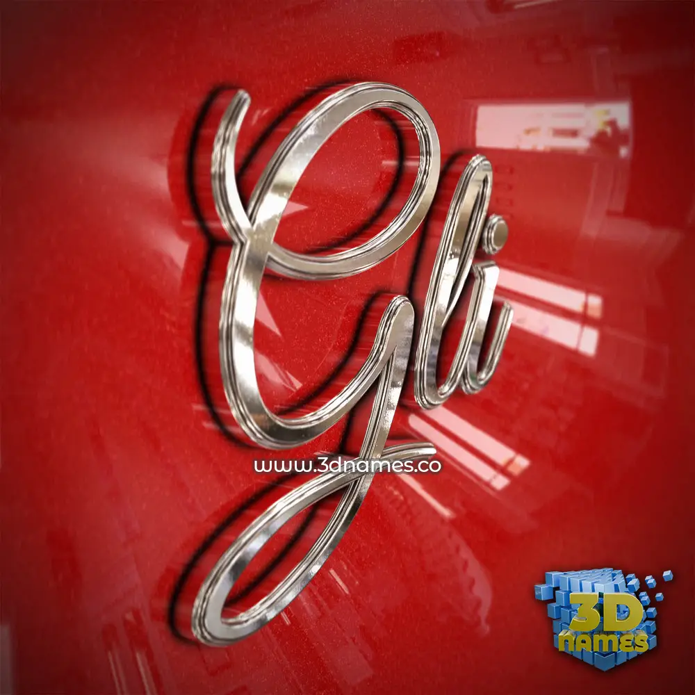 gli in Car Paint style - 3D name wallpaper