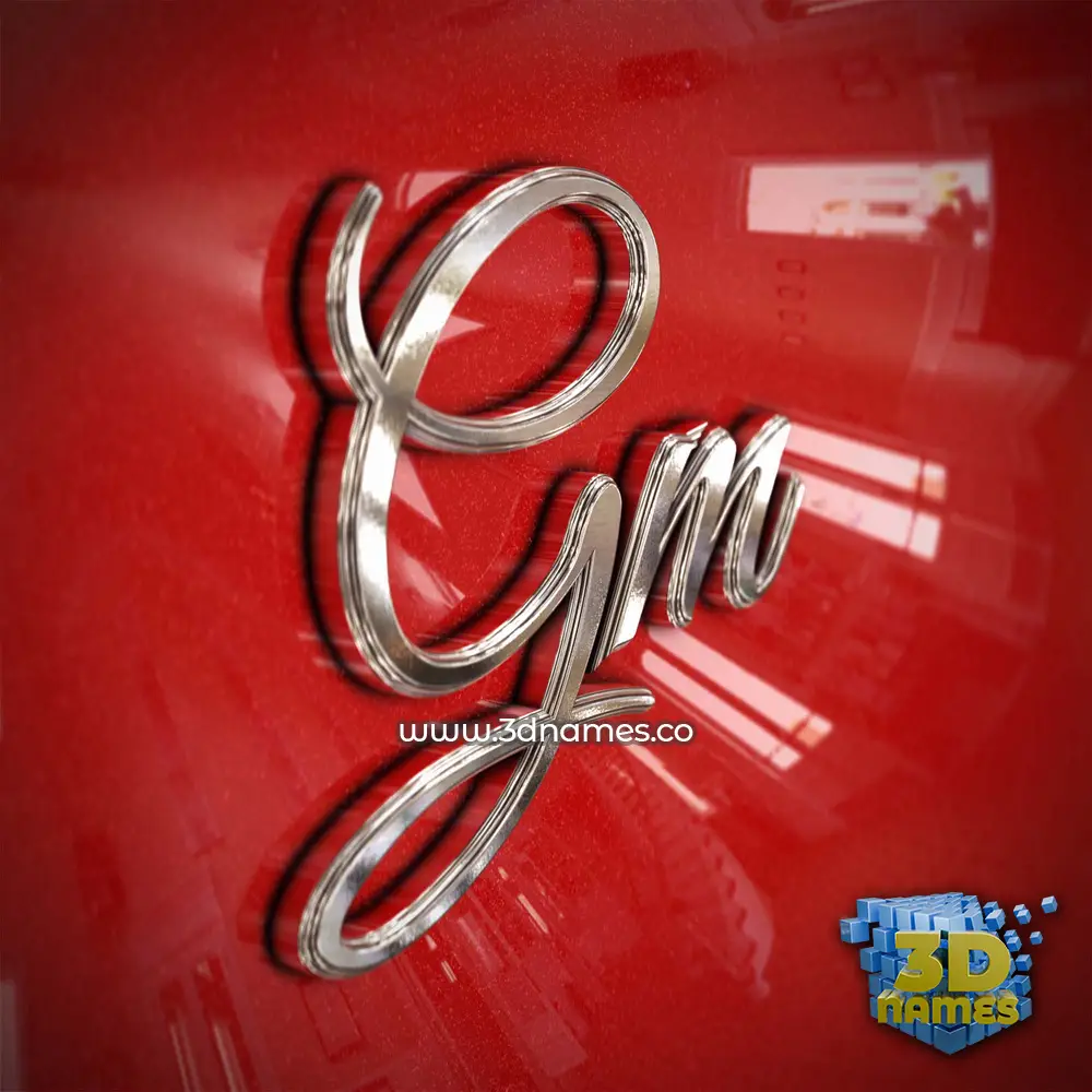 gm in Car Paint style - 3D name wallpaper