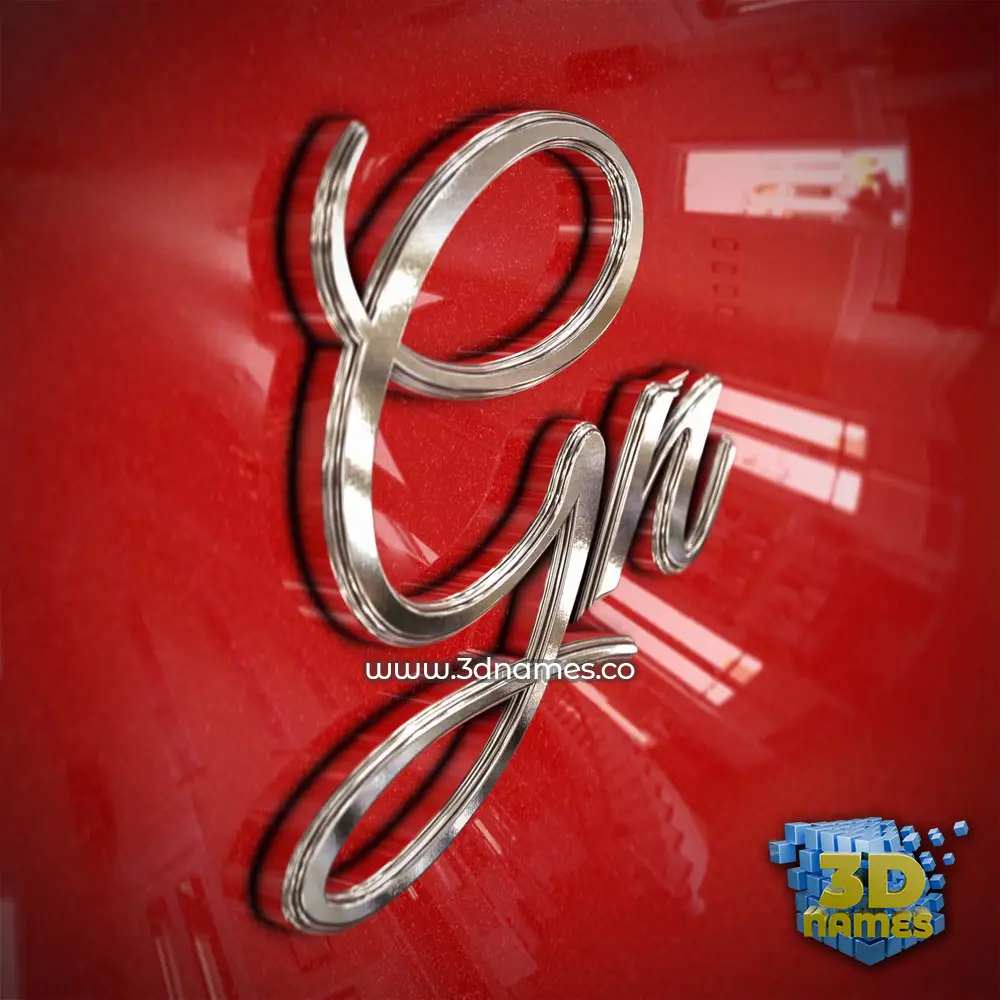 gn in Car Paint style - 3D name wallpaper