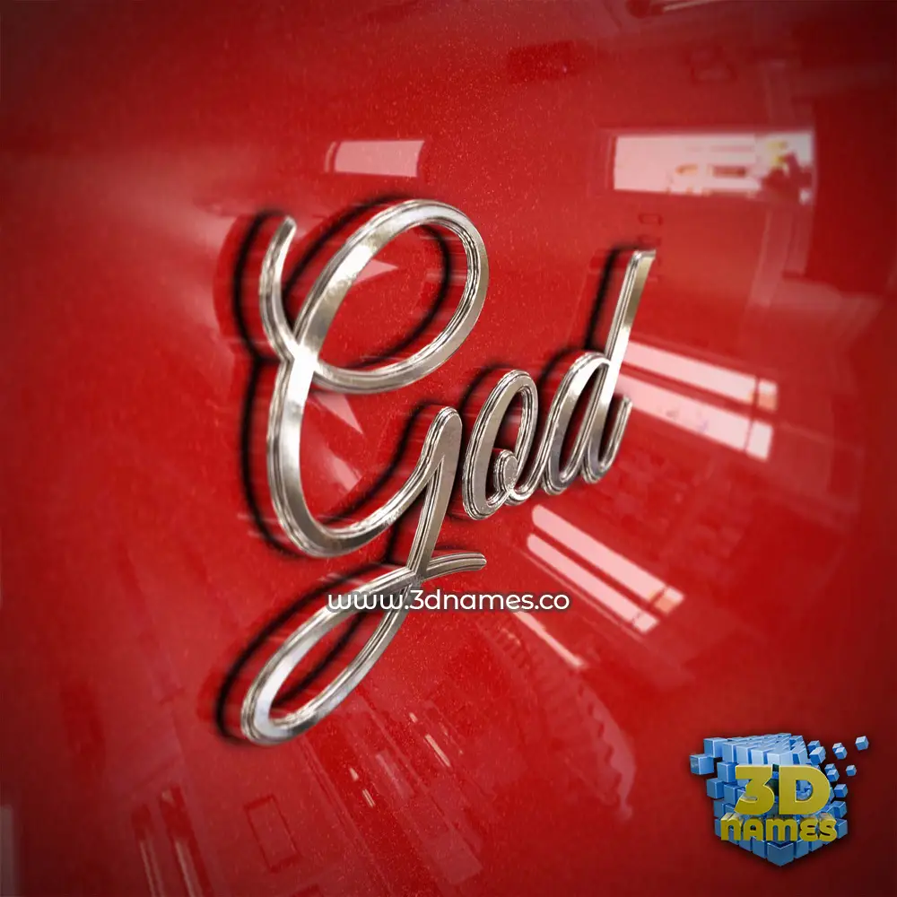 god in Car Paint style - 3D name wallpaper