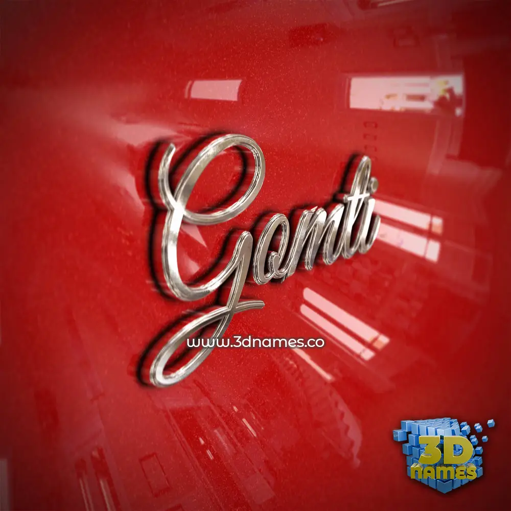 gomti in Car Paint style - 3D name wallpaper