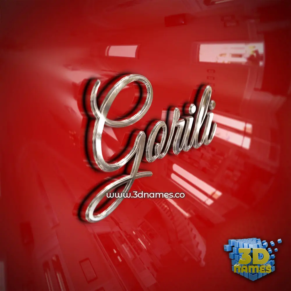 gorili in Car Paint style - 3D name wallpaper