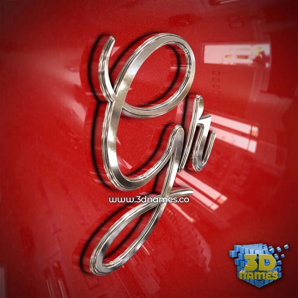 gr in Car Paint style - 3D name wallpaper
