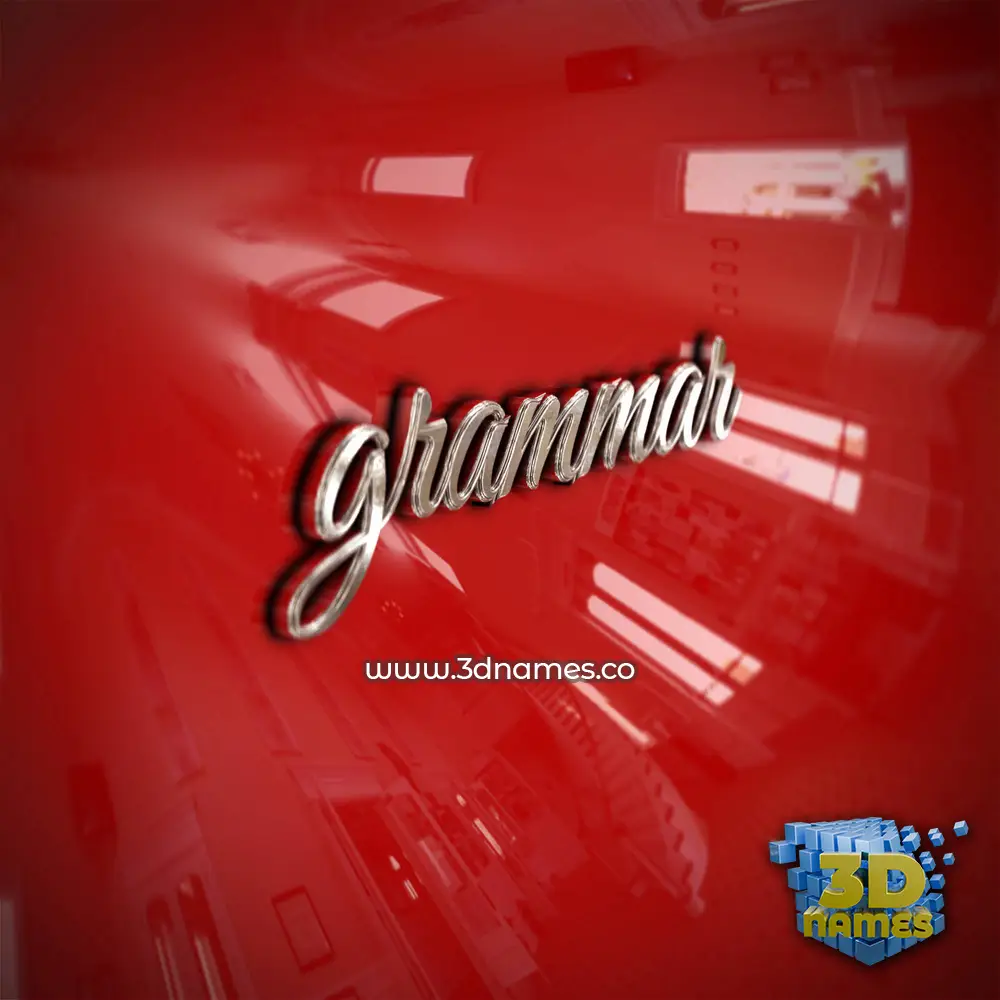 grammar in Car Paint style - 3D name wallpaper