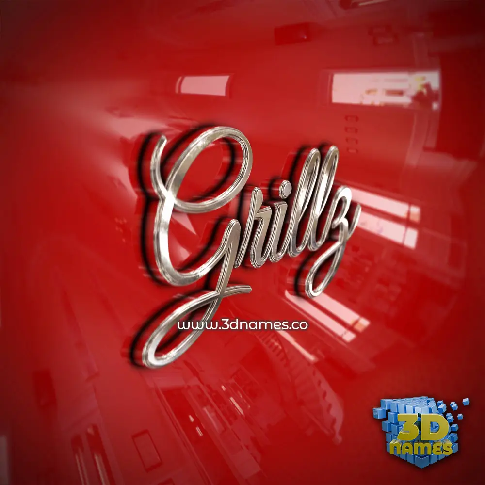 grillz in Car Paint style - 3D name wallpaper