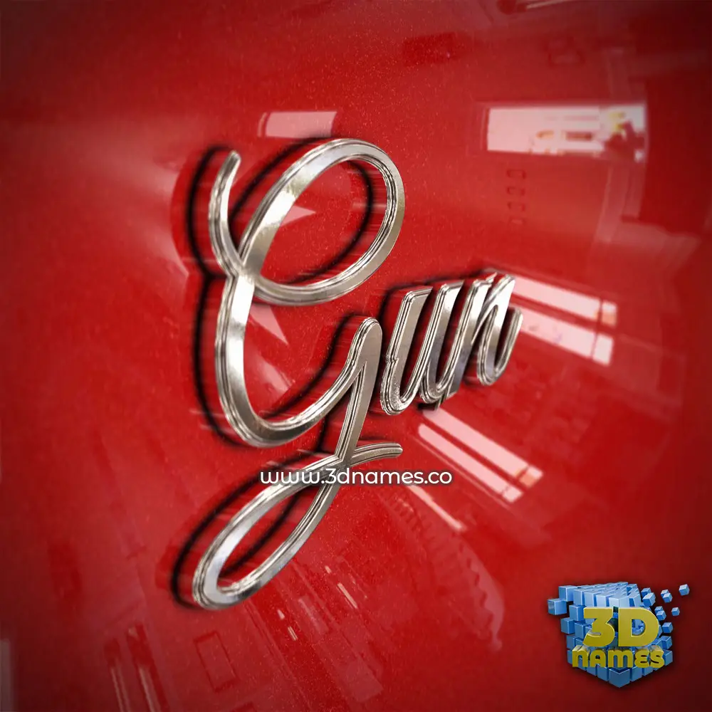 gun in Car Paint style - 3D name wallpaper