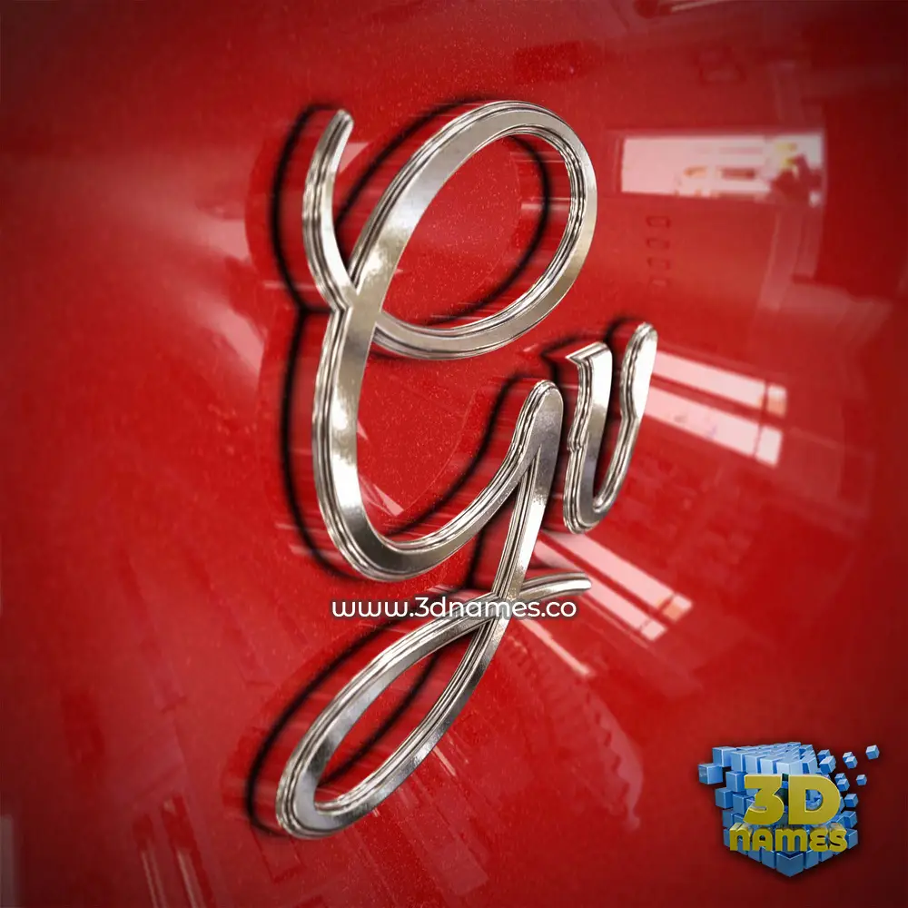 gv in Car Paint style - 3D name wallpaper