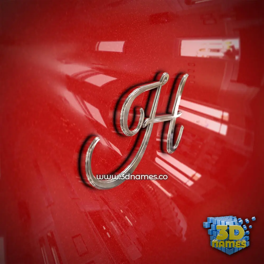 h in Car Paint style - 3D name wallpaper