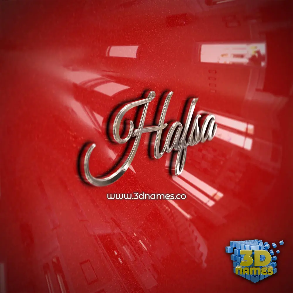 hafsa in Car Paint style - 3D name wallpaper