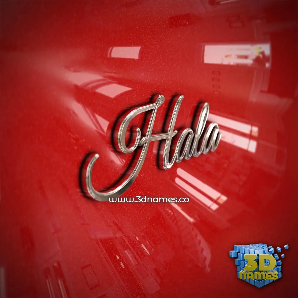 hala in Car Paint style - 3D name wallpaper