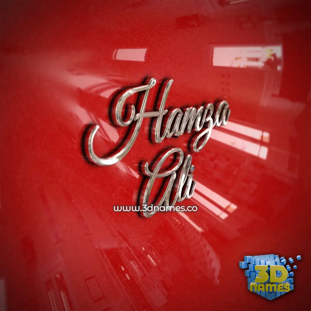 hamza ali in Car Paint style - 3D name wallpaper
