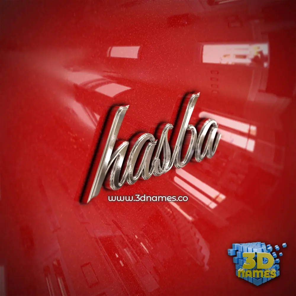 hasba in Car Paint style - 3D name wallpaper