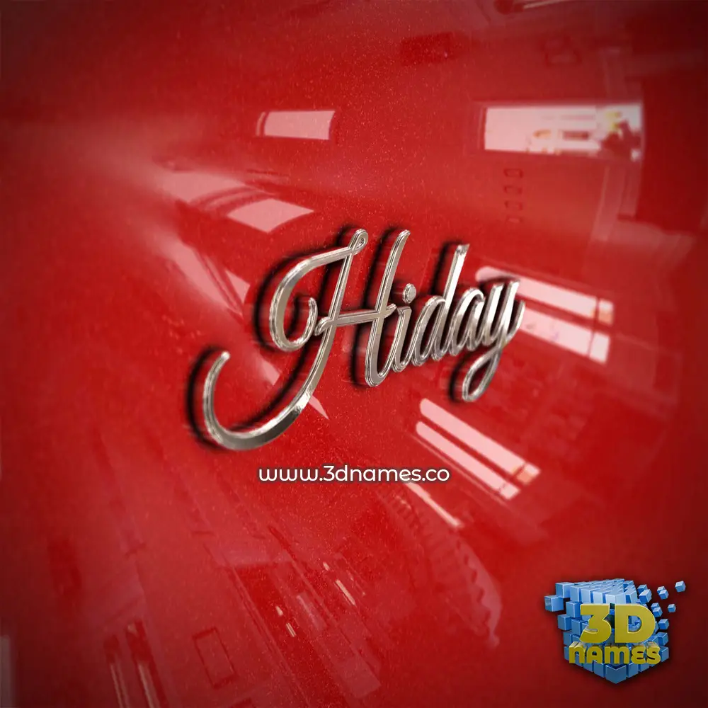 hiday in Car Paint style - 3D name wallpaper