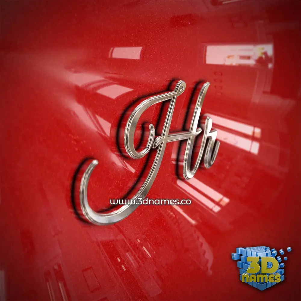 hr in Car Paint style - 3D name wallpaper