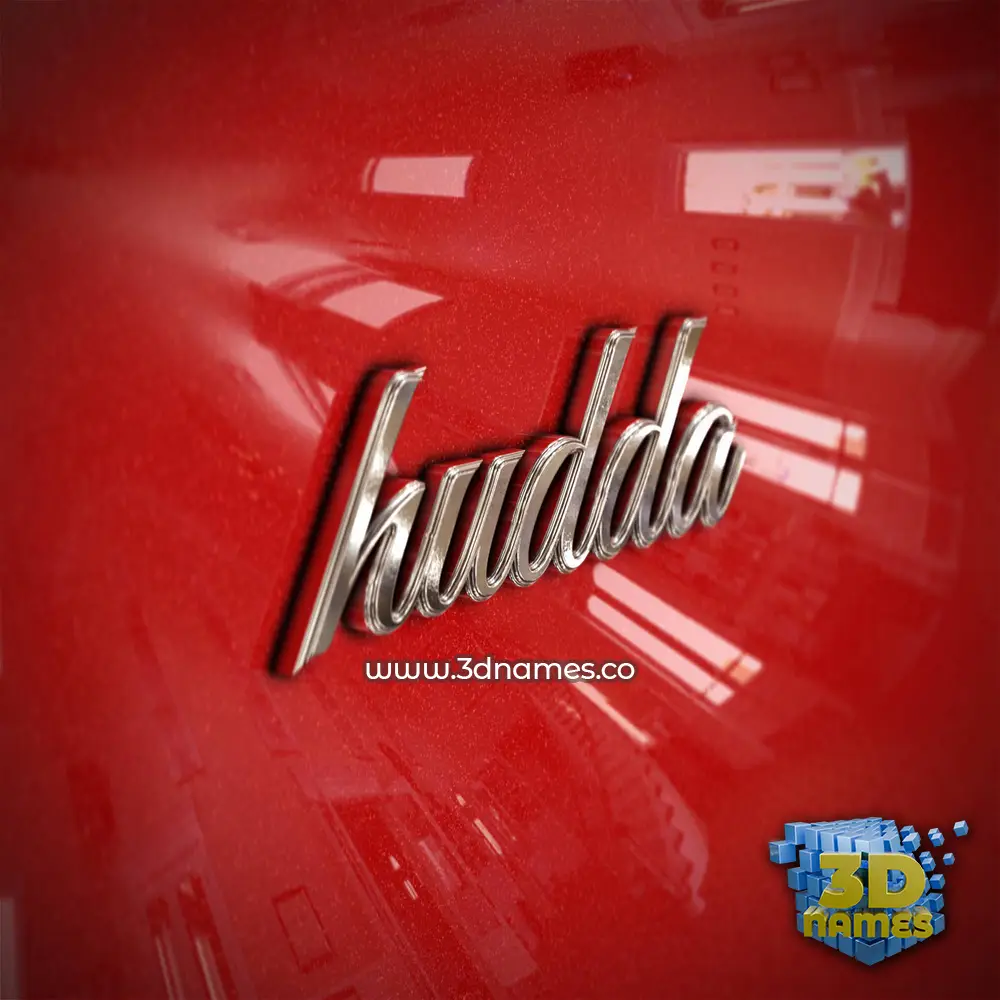 hudda in Car Paint style - 3D name wallpaper