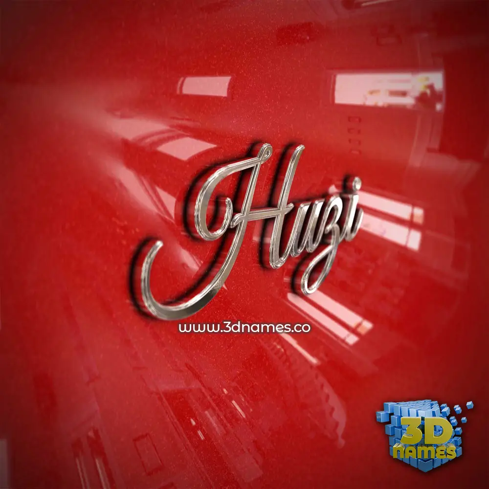 huzi in Car Paint style - 3D name wallpaper