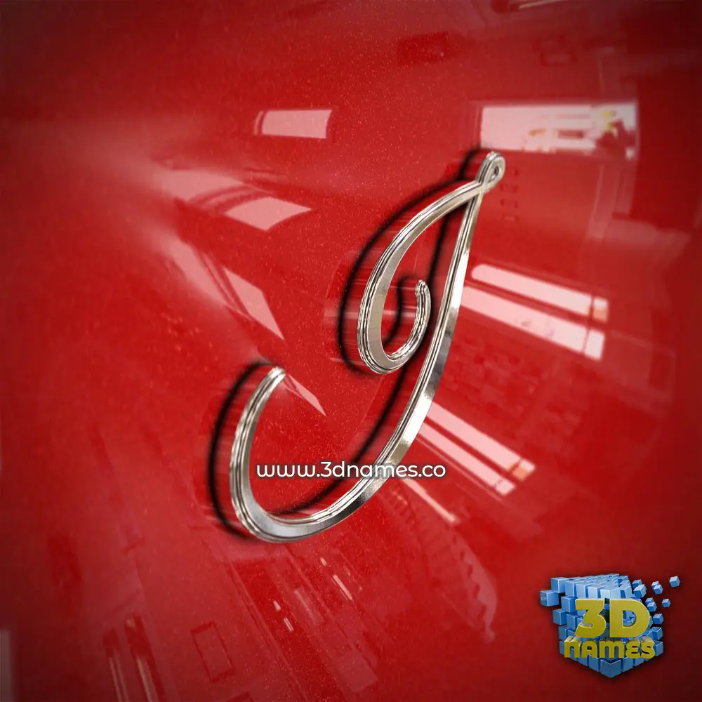 i in Car Paint style - 3D name wallpaper
