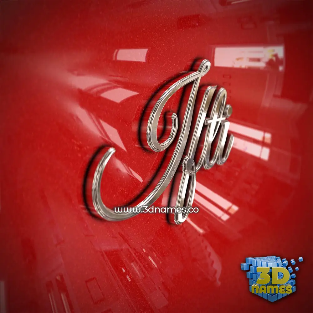 ifti in Car Paint style - 3D name wallpaper