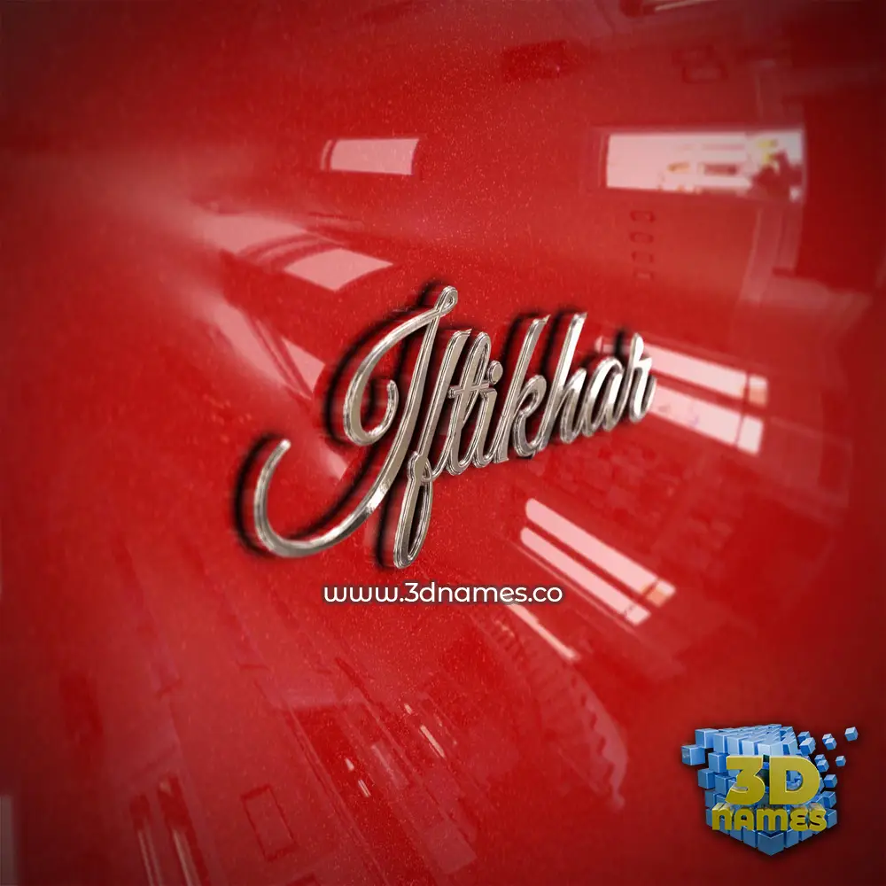iftikhar in Car Paint style - 3D name wallpaper