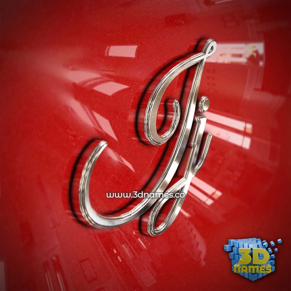 ij in Car Paint style - 3D name wallpaper