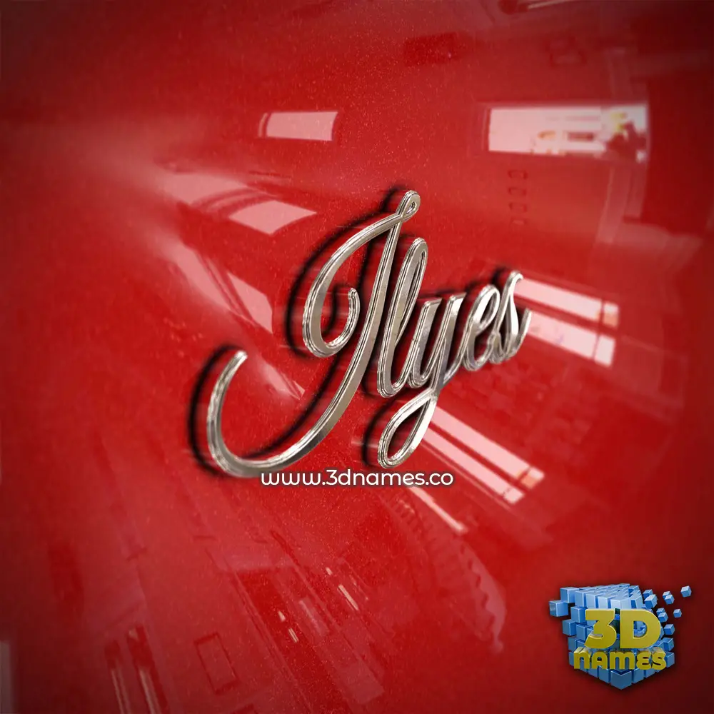 ilyes in Car Paint style - 3D name wallpaper