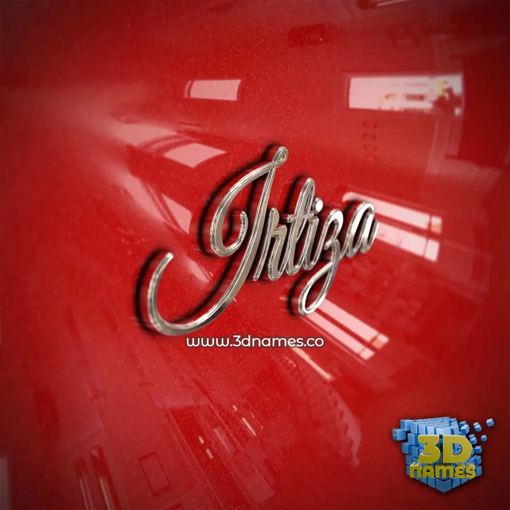 irtiza in Car Paint style - 3D name wallpaper