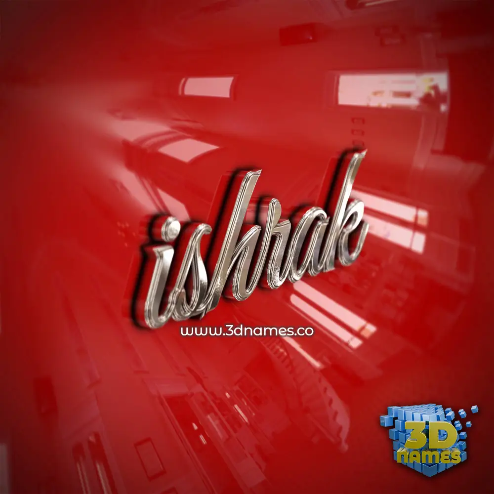 ishrak in Car Paint style - 3D name wallpaper