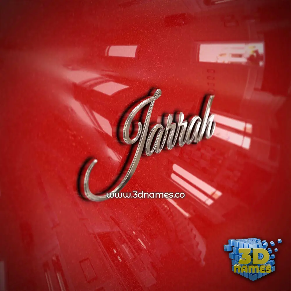 jarrah in Car Paint style - 3D name wallpaper