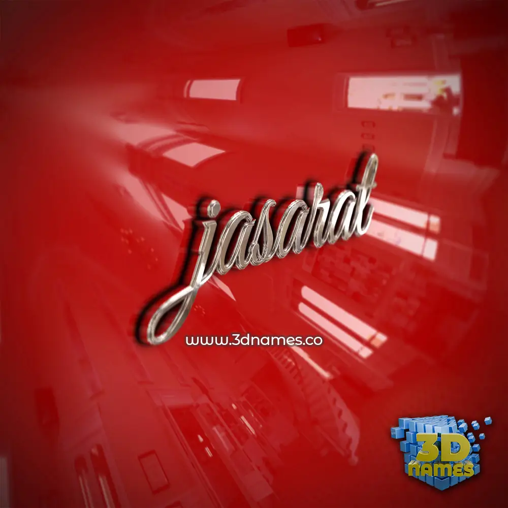 jasarat in Car Paint style - 3D name wallpaper